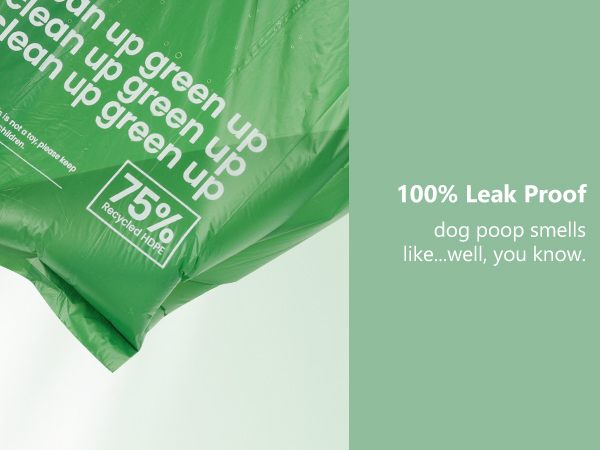 Green PickUPoo dog poop bags